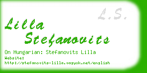 lilla stefanovits business card